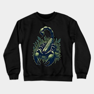 Scorpion overgrown with moss, plants and flowers Crewneck Sweatshirt